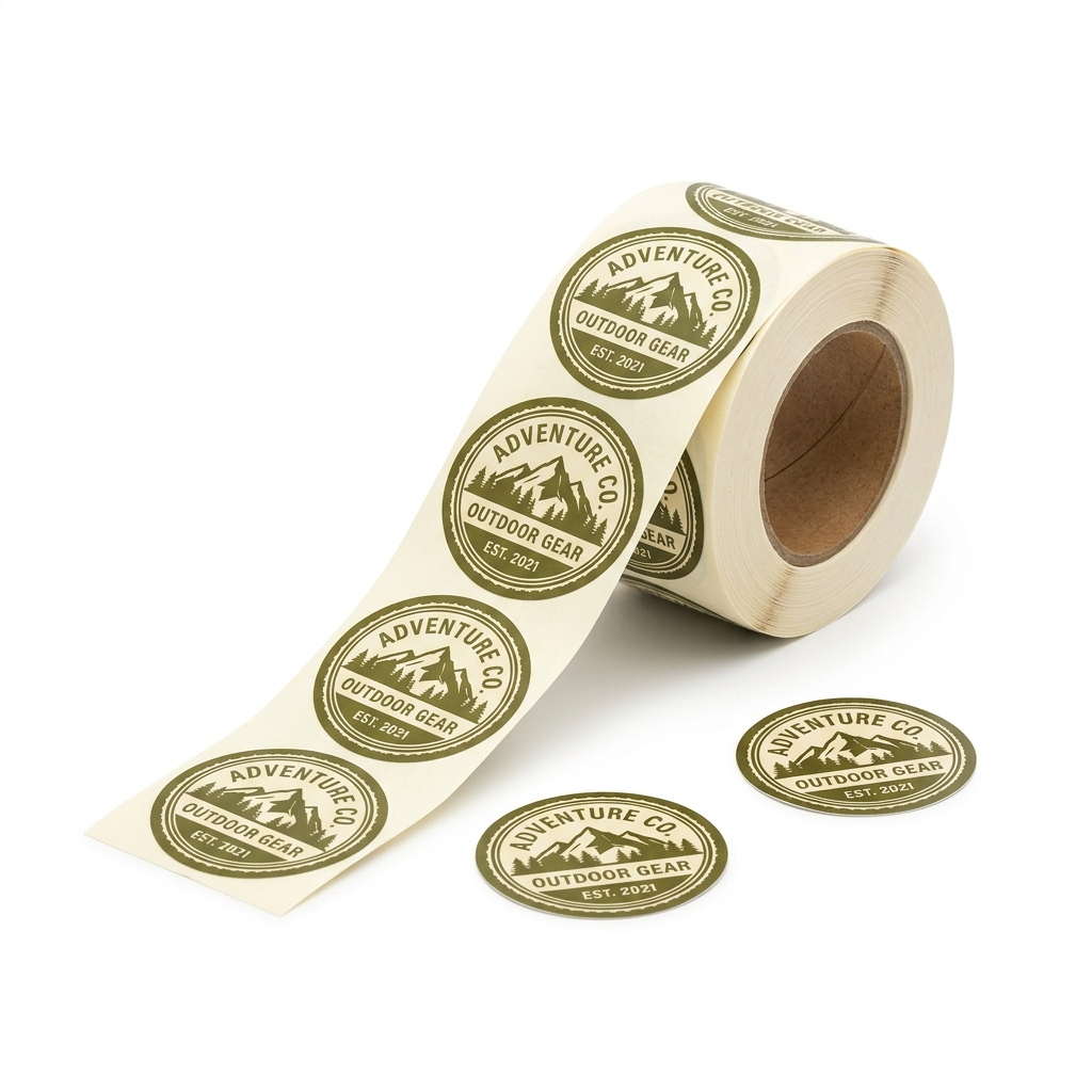 Roll of die-cut stickers with loose stickers